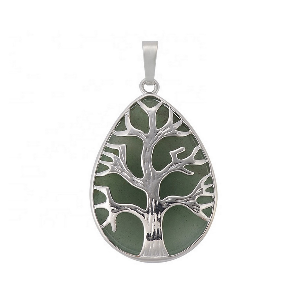 Collar Cuarzo Arbol De La Vida Ovala Energetico + Estuche 